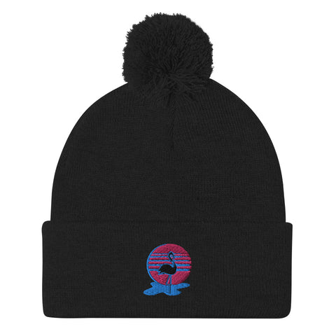 Flamingo Pom-Pom Beanie - Fresh Hood basketball hoopwear that's different.  Basketball apparel and workout clothing.